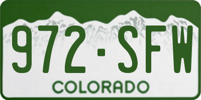 CO license plate 972SFW