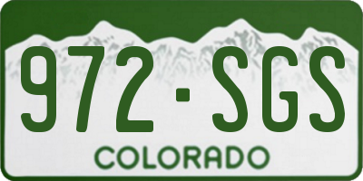 CO license plate 972SGS