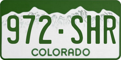 CO license plate 972SHR
