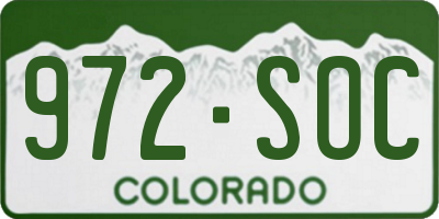 CO license plate 972SOC