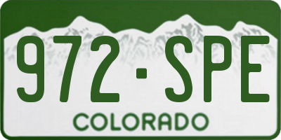 CO license plate 972SPE