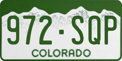 CO license plate 972SQP