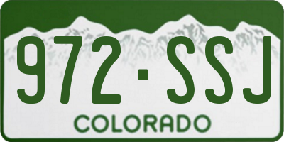 CO license plate 972SSJ