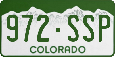 CO license plate 972SSP