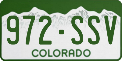 CO license plate 972SSV
