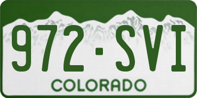CO license plate 972SVI