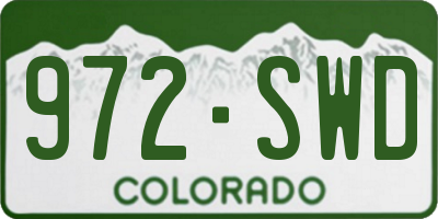 CO license plate 972SWD