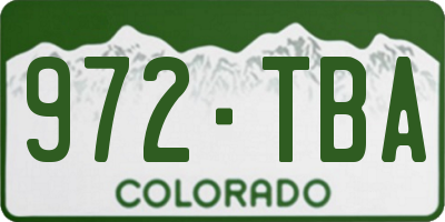 CO license plate 972TBA
