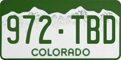 CO license plate 972TBD