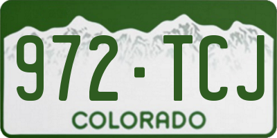 CO license plate 972TCJ