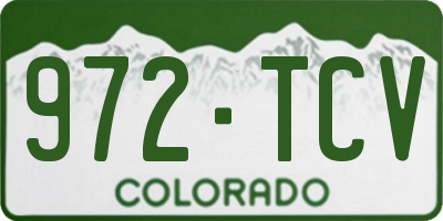 CO license plate 972TCV