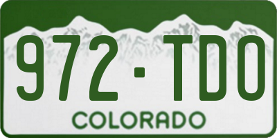 CO license plate 972TDO