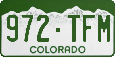 CO license plate 972TFM