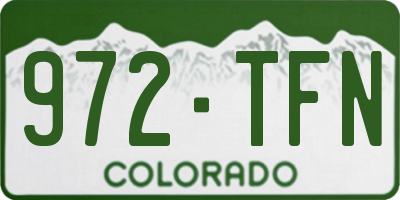 CO license plate 972TFN