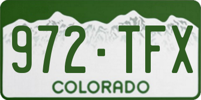 CO license plate 972TFX