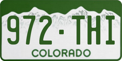 CO license plate 972THI