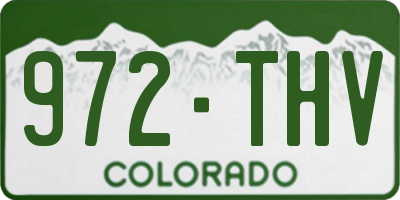 CO license plate 972THV