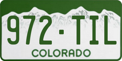 CO license plate 972TIL