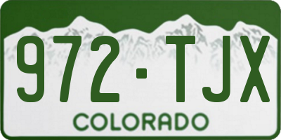 CO license plate 972TJX
