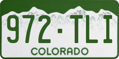 CO license plate 972TLI