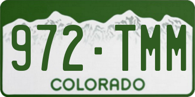 CO license plate 972TMM