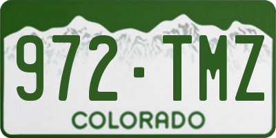 CO license plate 972TMZ