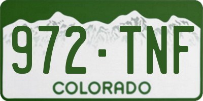 CO license plate 972TNF