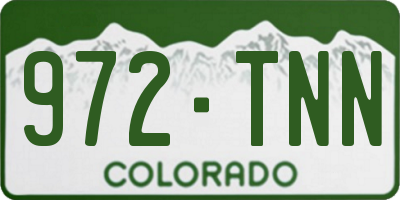 CO license plate 972TNN