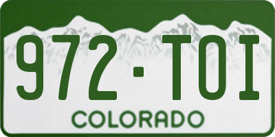 CO license plate 972TOI