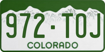 CO license plate 972TOJ