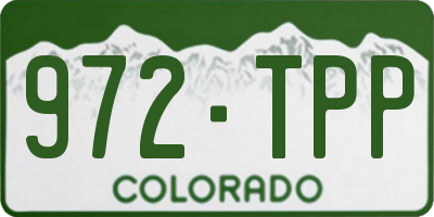 CO license plate 972TPP