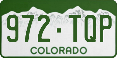 CO license plate 972TQP