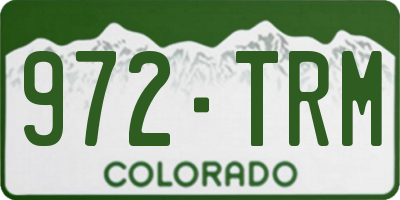 CO license plate 972TRM