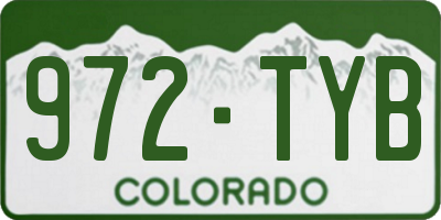 CO license plate 972TYB