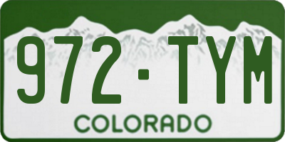 CO license plate 972TYM