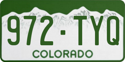 CO license plate 972TYQ