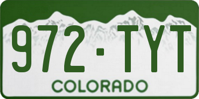CO license plate 972TYT