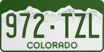 CO license plate 972TZL