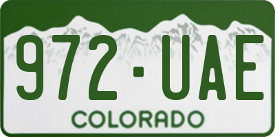 CO license plate 972UAE