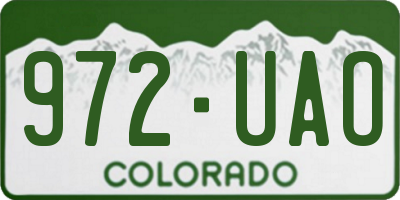 CO license plate 972UAO