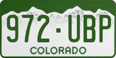 CO license plate 972UBP