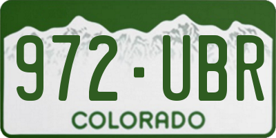 CO license plate 972UBR