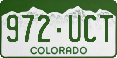 CO license plate 972UCT