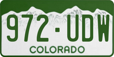 CO license plate 972UDW