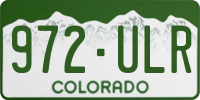 CO license plate 972ULR