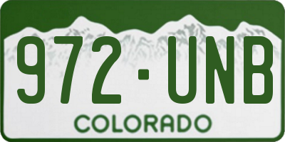 CO license plate 972UNB