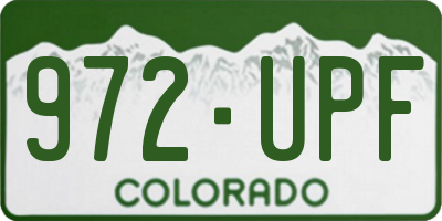 CO license plate 972UPF