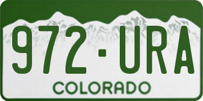 CO license plate 972URA