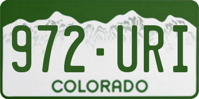 CO license plate 972URI