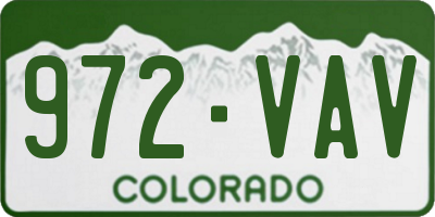 CO license plate 972VAV
